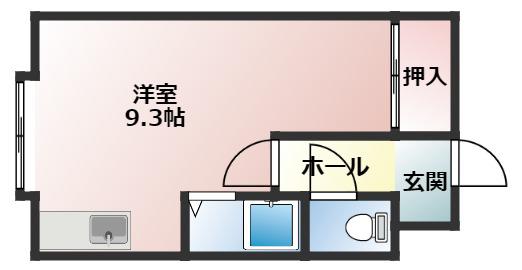 メモリアルハイツ25(ワンルーム/1階)の間取り写真