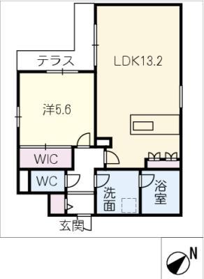 アトレ本山(1LDK/1階)の間取り写真