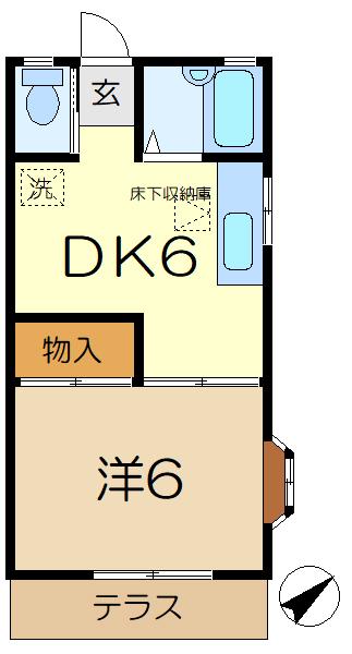 ロイヤルハイム吉原(1DK/1階)の間取り写真