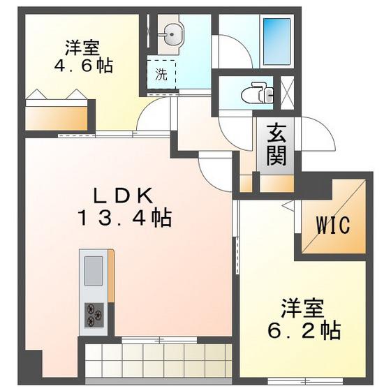 シャーメゾンボスコルーチェ(2LDK/3階)の間取り写真