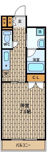 ロイヤルグレース(1K/3階)の間取り写真