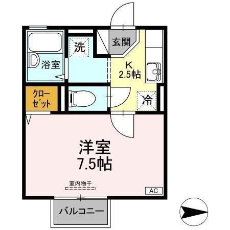 セジュールYC(1K/2階)の間取り写真