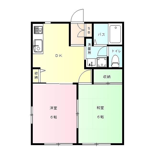 レグルス(2DK/2階)の間取り写真