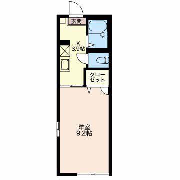 ハイツFLORALII(1K/1階)の間取り写真