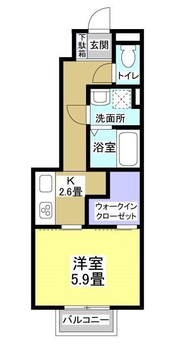セジュールAYA(1K/1階)の間取り写真