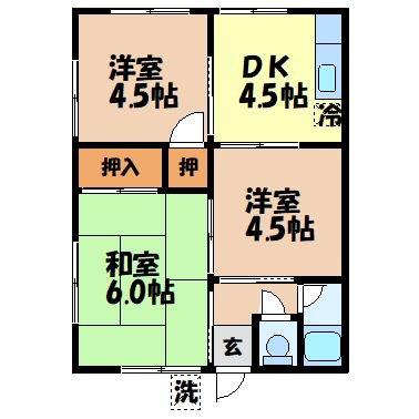 アルエIII(3DK/2階)の間取り写真