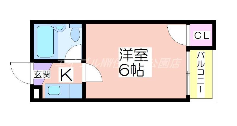 コーポ南加賀屋(1K/2階)の間取り写真