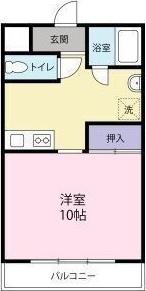 アバンダント初生(1K/3階)の間取り写真