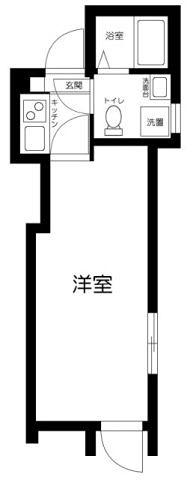 モンクール高野台(1K/2階)の間取り写真