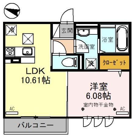 DELASSE KOWA2(1LDK/1階)の間取り写真