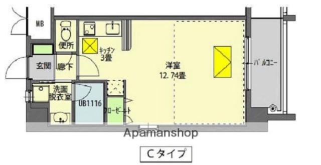 ルネスIT(ワンルーム/3階)の間取り写真