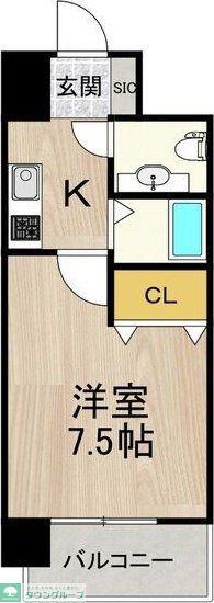 フロンティアタワー名駅南(1K/6階)の間取り写真