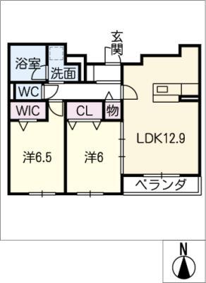 ARVERIR早田栄町(2LDK/3階)の間取り写真