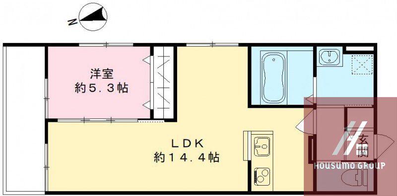 CASA PINO SOLO(1LDK/2階)の間取り写真
