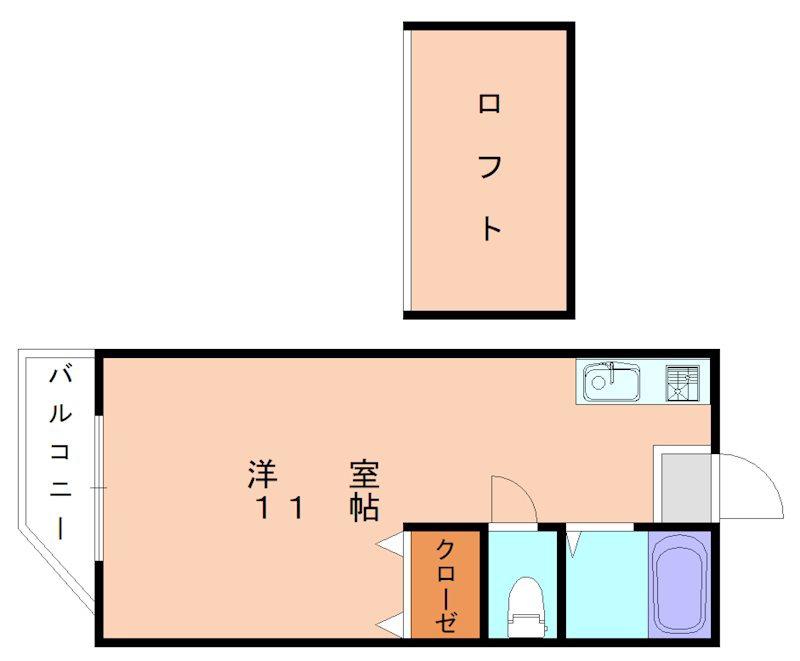 シティベール塩浜(ワンルーム/2階)の間取り写真