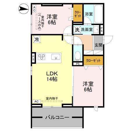 アルカサル(2LDK/3階)の間取り写真