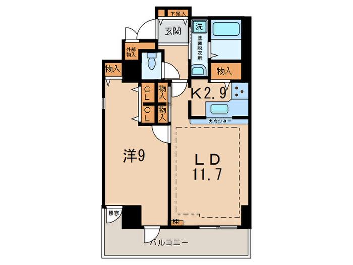 シティコート目黒2棟(1LDK/3階)の間取り写真