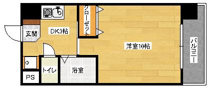 メゾンオートー(1DK/4階)の間取り写真