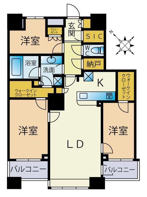ザ 東京タワーズ ミッドタワー(3LDK/43階)の間取り写真