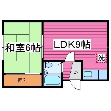 コーポ京(1LDK/1階)の間取り写真