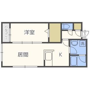 LA MER(1LDK/4階)の間取り写真