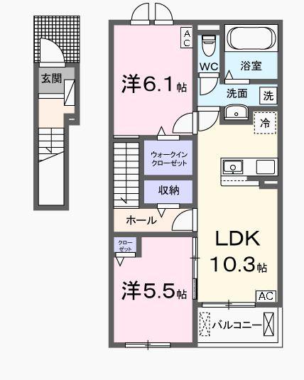 ソラニテラス(2LDK/2階)の間取り写真