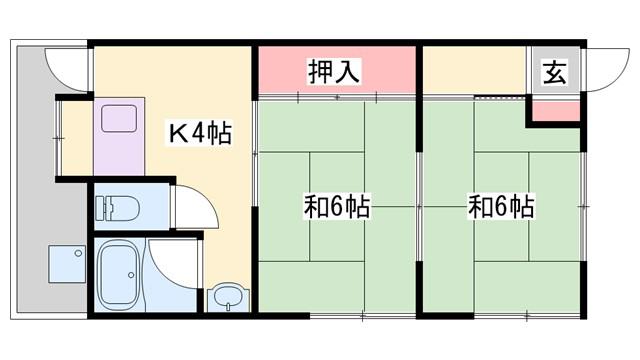 よしみ荘(2K/2階)の間取り写真