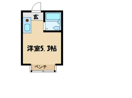 パークハイツ祖師谷(ワンルーム/2階)の間取り写真