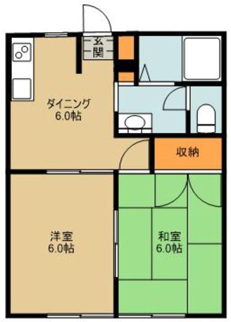 セフィラ野火止A棟(2DK/1階)の間取り写真