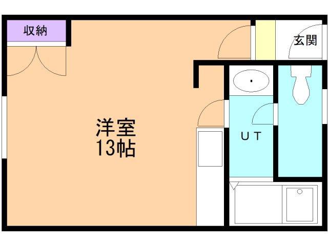 光和ハイツB(ワンルーム/1階)の間取り写真