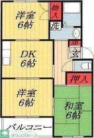 ハイムみやぼり(3DK/1階)の間取り写真