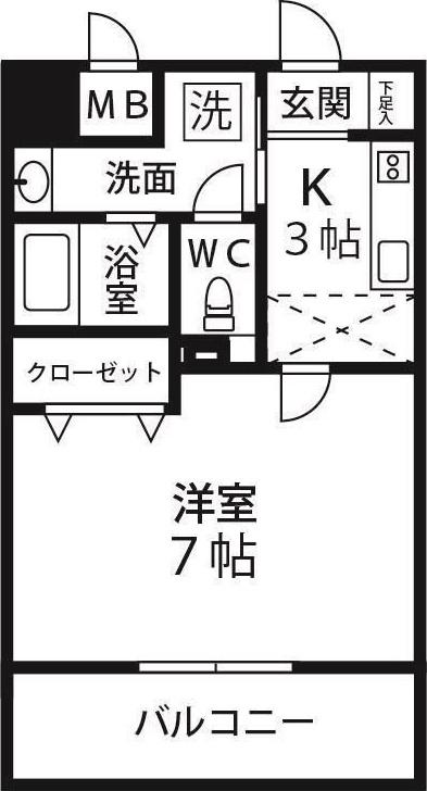 CRESTHILLS(1K/2階)の間取り写真