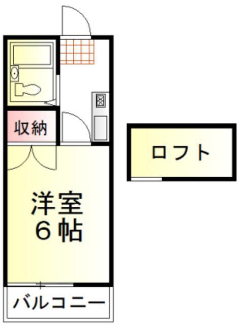 ベルメゾン志木(1K/2階)の間取り写真