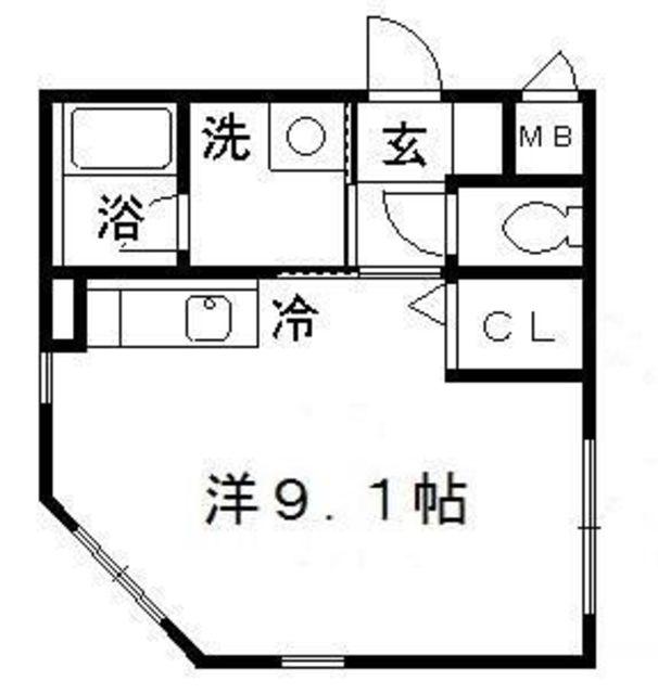 じゅりん彩華(ワンルーム/1階)の間取り写真