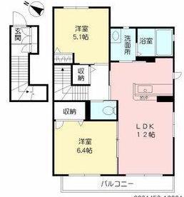 シャーメゾン南宇佐 (2LDK/2階)の間取り写真