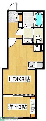 LUXIS東久留米(1LDK/3階)の間取り写真