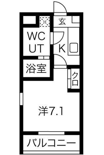 ACRO YASHIRODAI(1K/2階)の間取り写真