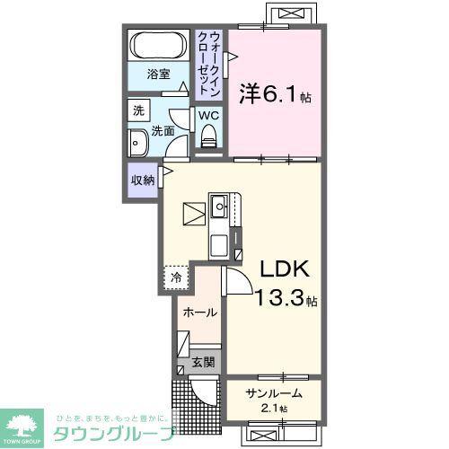 ディアナ フォレスタ ドゥーエ(1LDK/1階)の間取り写真
