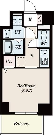 S-RESIDENCE上飯田ウエスト(1K/4階)の間取り写真