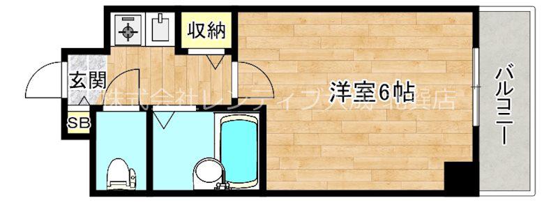 GOパレス森ノ宮(1K/4階)の間取り写真