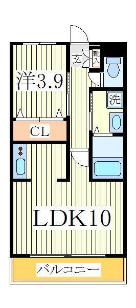 ガナドール(1LDK/2階)の間取り写真