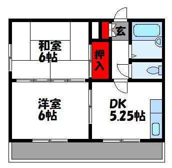 カルム新宮(2DK/3階)の間取り写真