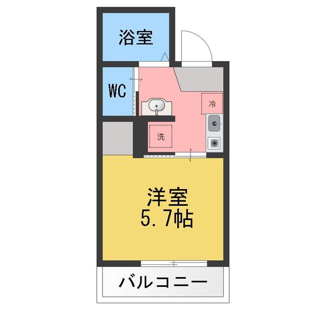 メルラス相模原(1K/3階)の間取り写真