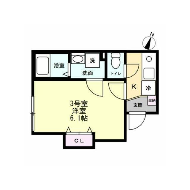 ブリーゼ平町(1K/1階)の間取り写真