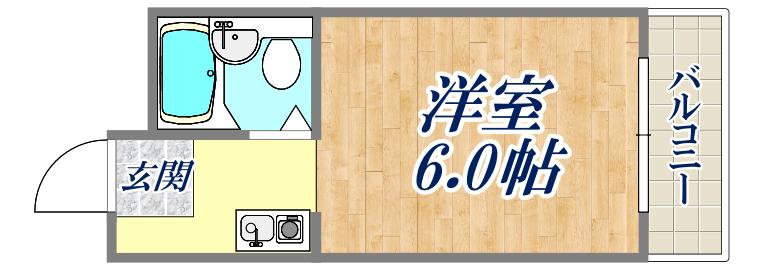 プリエール名神尼崎(ワンルーム/9階)の間取り写真