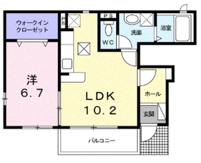 コズカ フィオーレ(1LDK/1階)の間取り写真