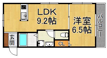 ハイツ77(1LDK/3階)の間取り写真