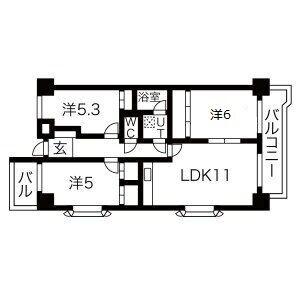 エル・パティオ滝ノ水(3LDK/4階)の間取り写真