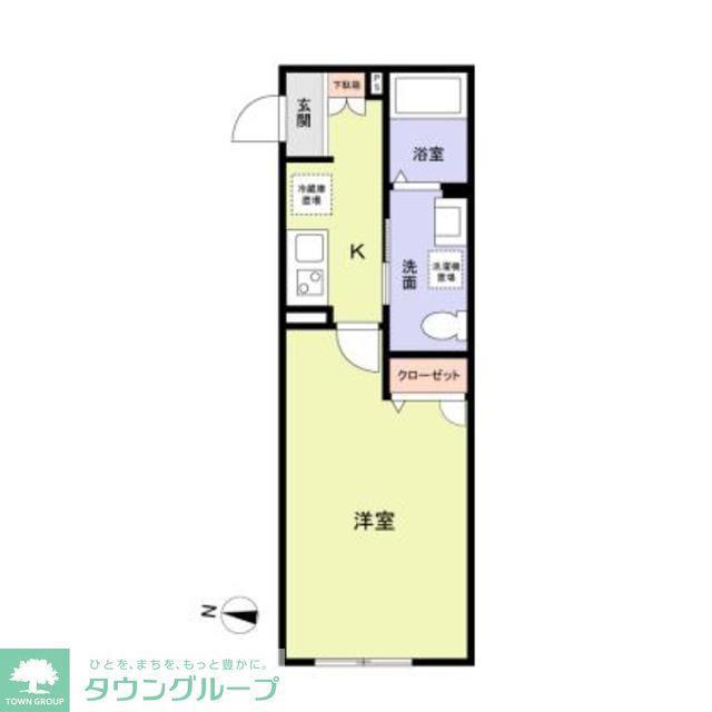 FLORENTIA W(1K/1階)の間取り写真