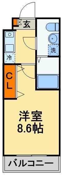 ププレ津田沼(1K/2階)の間取り写真